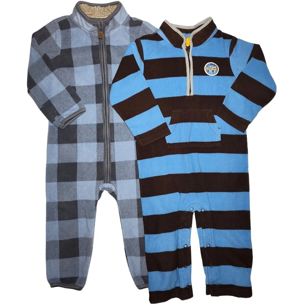Carter's Fleece Baby Boy 24 Mos Longall Outfit Lot Romper My‎ Mom Rocks Blue
